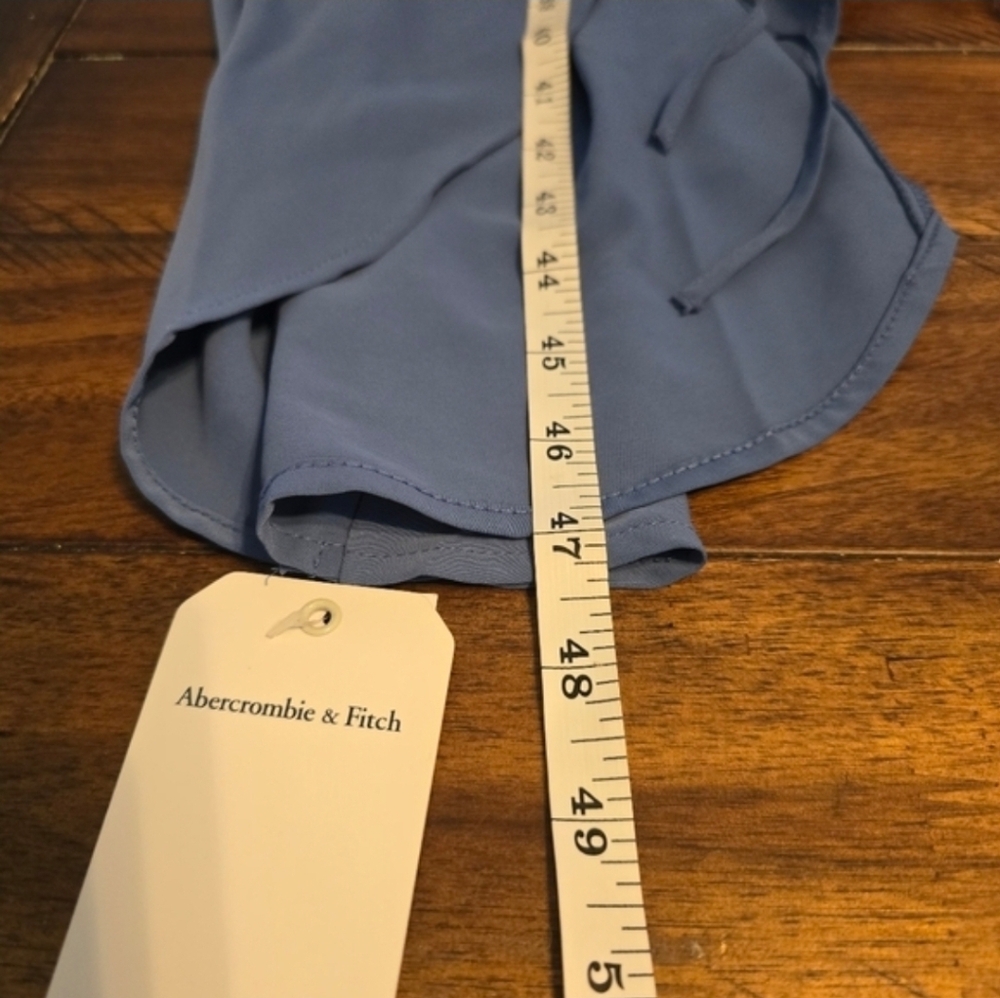 NWT Abercrombie & Fitch Blue One Shoulder Ruched Bodycon Dress Size S - Picture 10 of 11